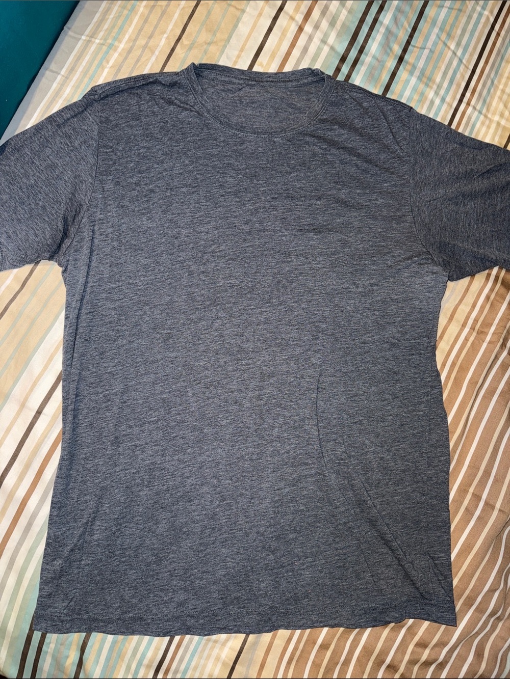 Men's Soft Heather Blue Crew Neck T-Shirt
